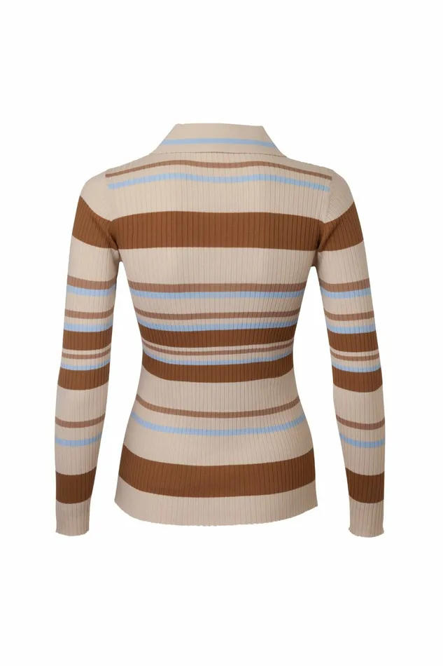 DODO BAR OR Knitwear Penny Knit Shirt Cream Taupe Combo 6 8211 Women