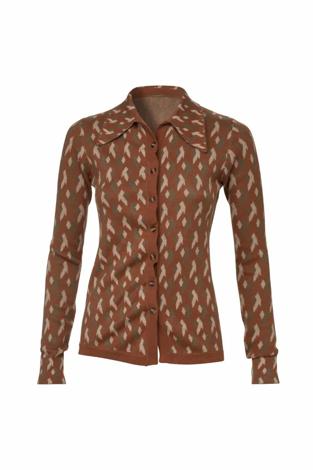 DODO BAR OR Knitwear Venessa Knit Shirt Brown Green Combo 2 8211 Women