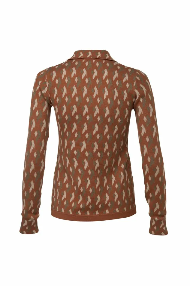 DODO BAR OR Knitwear Venessa Knit Shirt Brown Green Combo 2 8211 Women DODO BAR OR Knitwear Venessa Knit Shirt Brown Green Combo 2 8211 Women