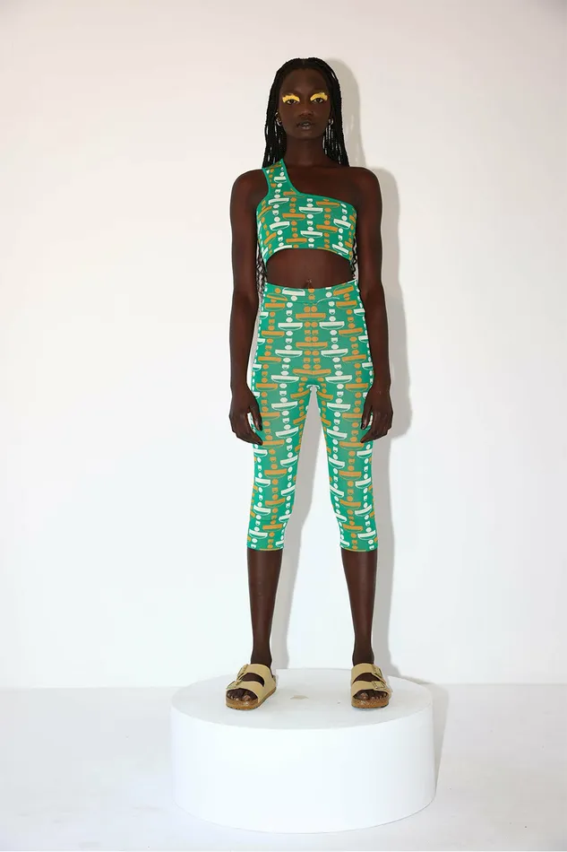 DODO BAR OR Trousers Lily Legging Green Combo 8211 Women