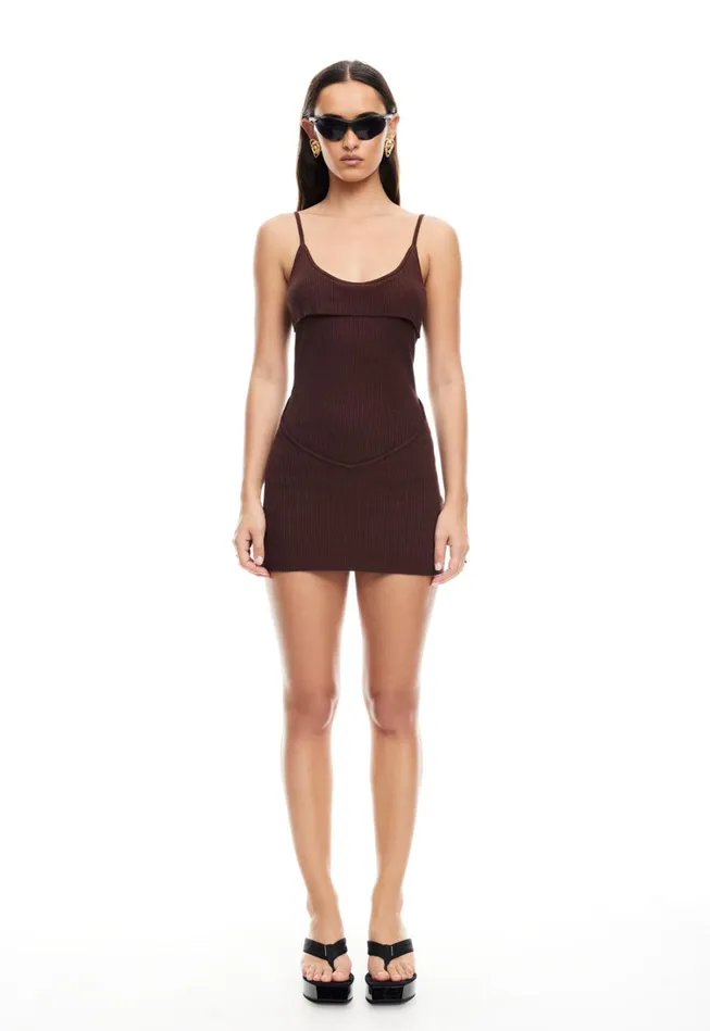 Dresses Women Lioness Fashion BELLA MINI DRESS Chocolate