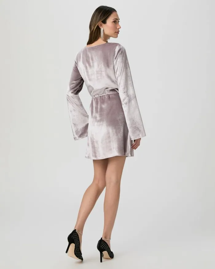 Dresses Women PAIGE Carmelyn Dress 8211 Pewter Velvet Dresses Women PAIGE Carmelyn Dress 8211 Pewter Velvet