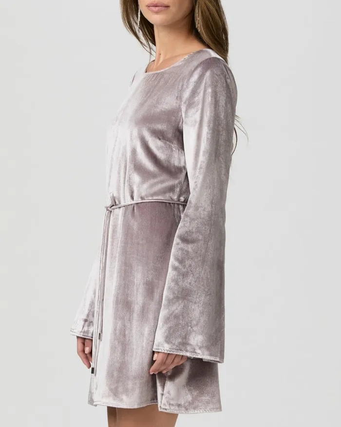Dresses Women PAIGE Carmelyn Dress 8211 Pewter Velvet Dresses Women PAIGE Carmelyn Dress 8211 Pewter Velvet