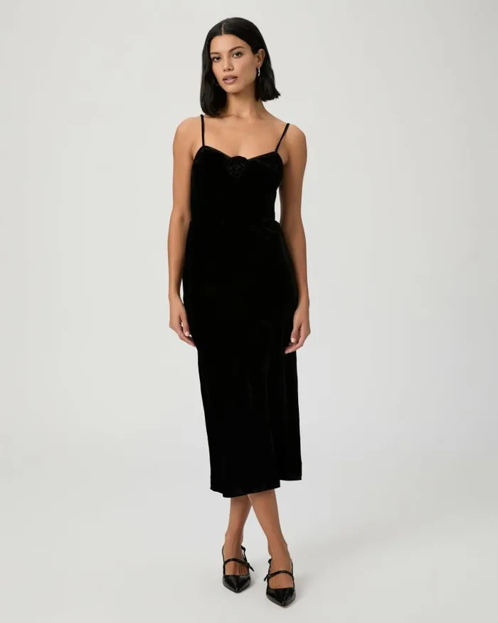 Dresses Women PAIGE Gaia Dress 8211 Black Velvet