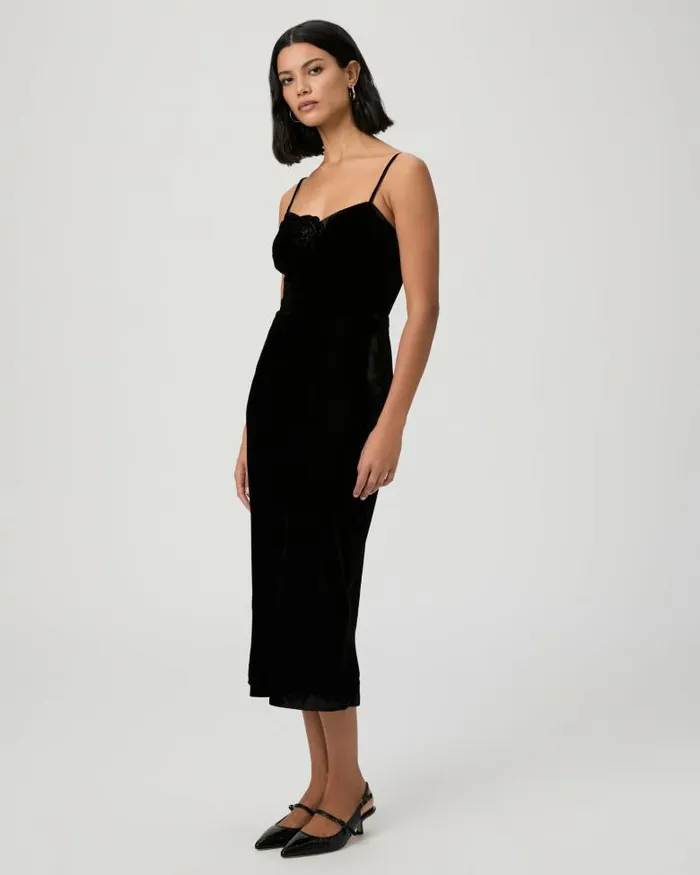 Dresses Women PAIGE Gaia Dress 8211 Black Velvet Dresses Women PAIGE Gaia Dress 8211 Black Velvet