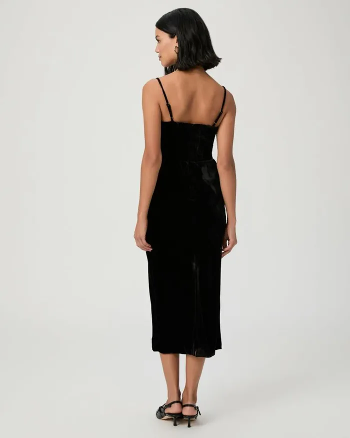 Dresses Women PAIGE Gaia Dress 8211 Black Velvet Dresses Women PAIGE Gaia Dress 8211 Black Velvet
