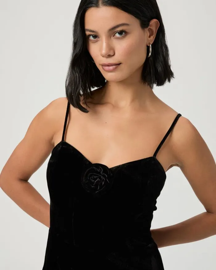 Dresses Women PAIGE Gaia Dress 8211 Black Velvet Dresses Women PAIGE Gaia Dress 8211 Black Velvet