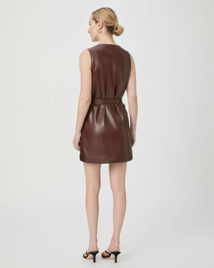 Dresses Women PAIGE Luisa Dress 8211 Rum Raisin Faux Leather Dresses Women PAIGE Luisa Dress 8211 Rum Raisin Faux Leather