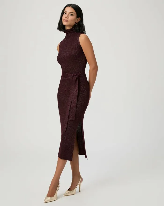 Dresses Women PAIGE Zoelle Dress 8211 Burgundy Sparkle