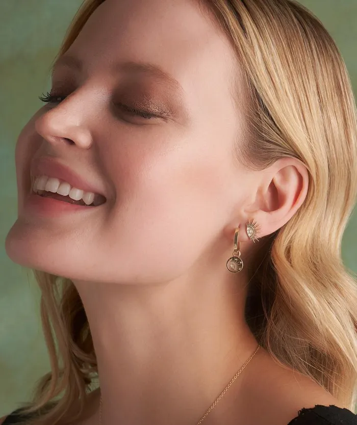 Earrings Women Olivia Burton Celestial Sun Gold Plated Hoop Earrings