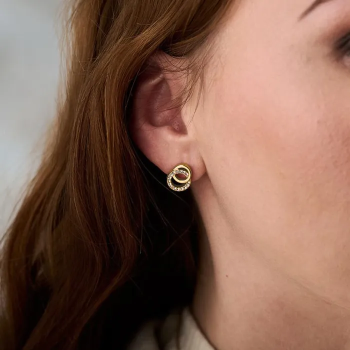 Earrings Women Olivia Burton Gold Interlink Drop Stud Earrings