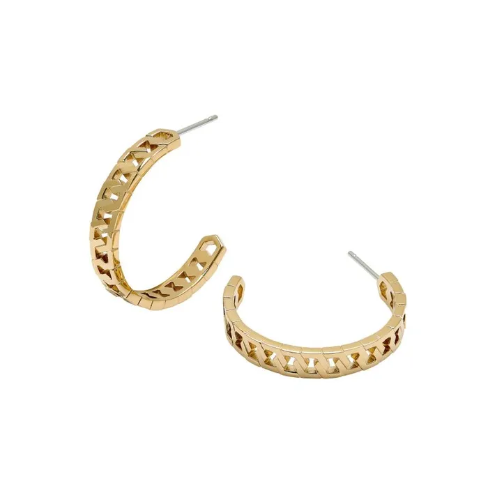 Earrings Women Olivia Burton Honeycomb Gold Link Hoop Earrings
