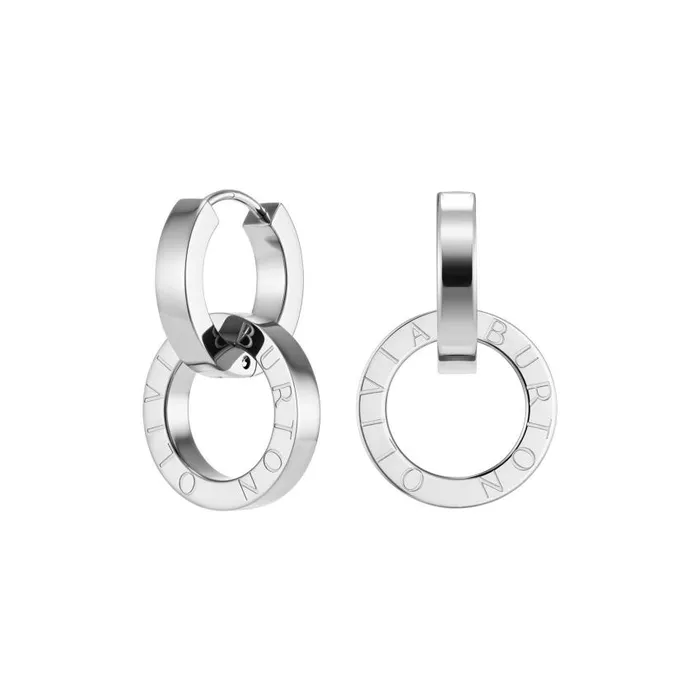 Earrings Women Olivia Burton Honeycomb Toggle Silver Tone Hoop Earrings