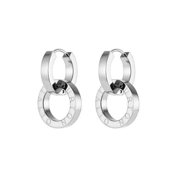 Earrings Women Olivia Burton Honeycomb Toggle Silver Tone Hoop Earrings