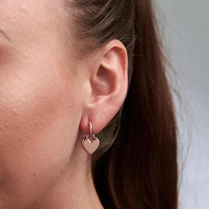Earrings Women Olivia Burton Rose Gold Heart Huggie Hoops Earrings Women Olivia Burton Rose Gold Heart Huggie Hoops