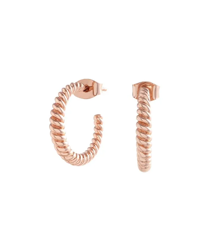 Earrings Women Olivia Burton Rose Gold Rope Twist Hoop Earrings