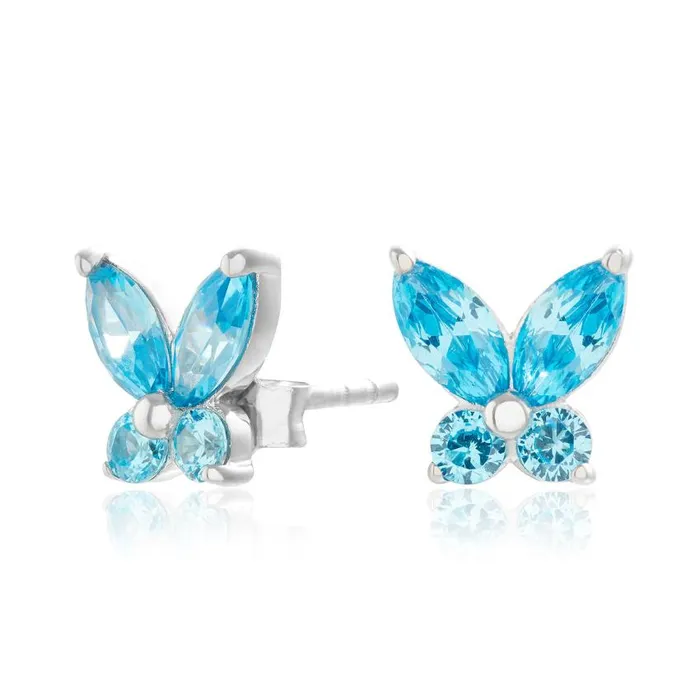 Earrings Women Olivia Burton Silver and Blue Marquise Stud Earrings
