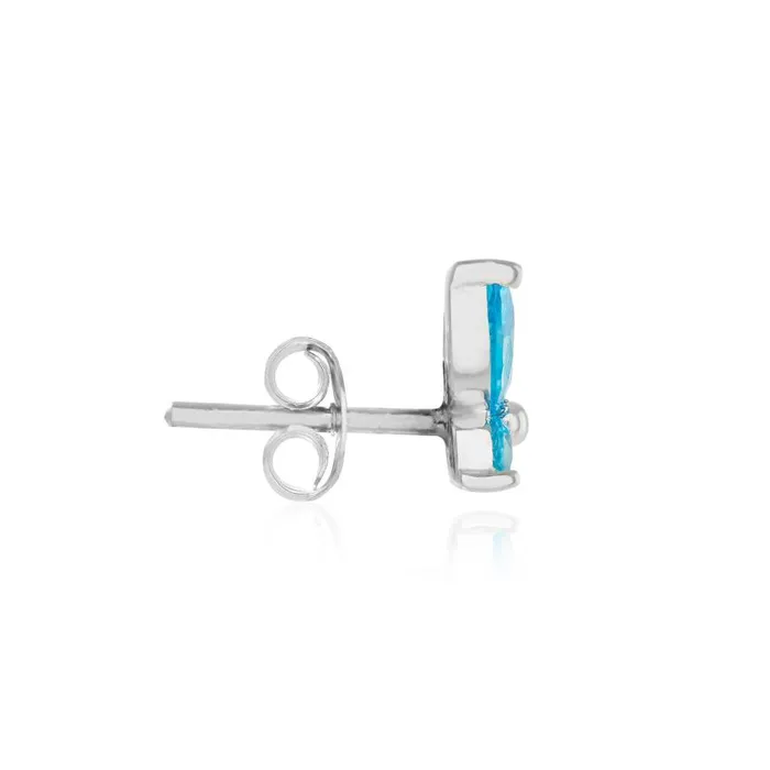 Earrings Women Olivia Burton Silver and Blue Marquise Stud Earrings