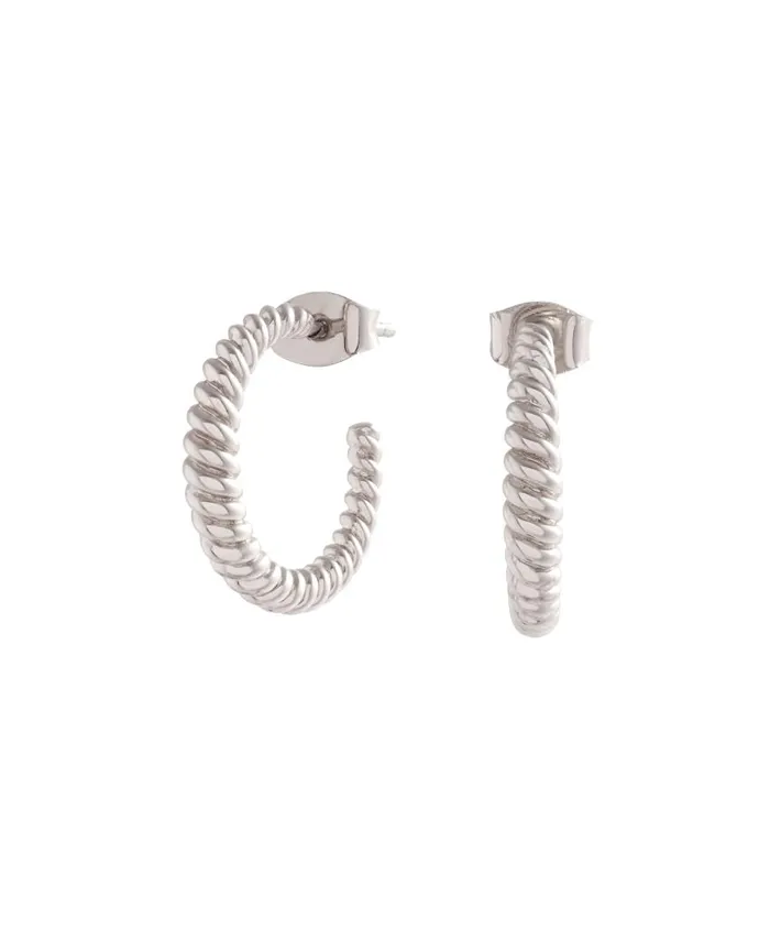 Earrings Women Olivia Burton Silver Rope Twist Hoop Earrings