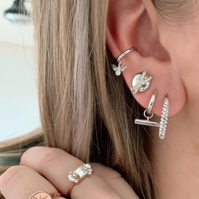 Earrings Women Olivia Burton Silver Rope Twist Hoop Earrings Earrings Women Olivia Burton Silver Rope Twist Hoop Earrings
