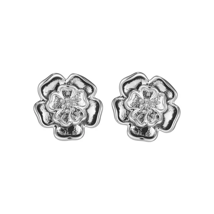Earrings Women Olivia Burton Tudor Rose Silver Tone Stud Earrings