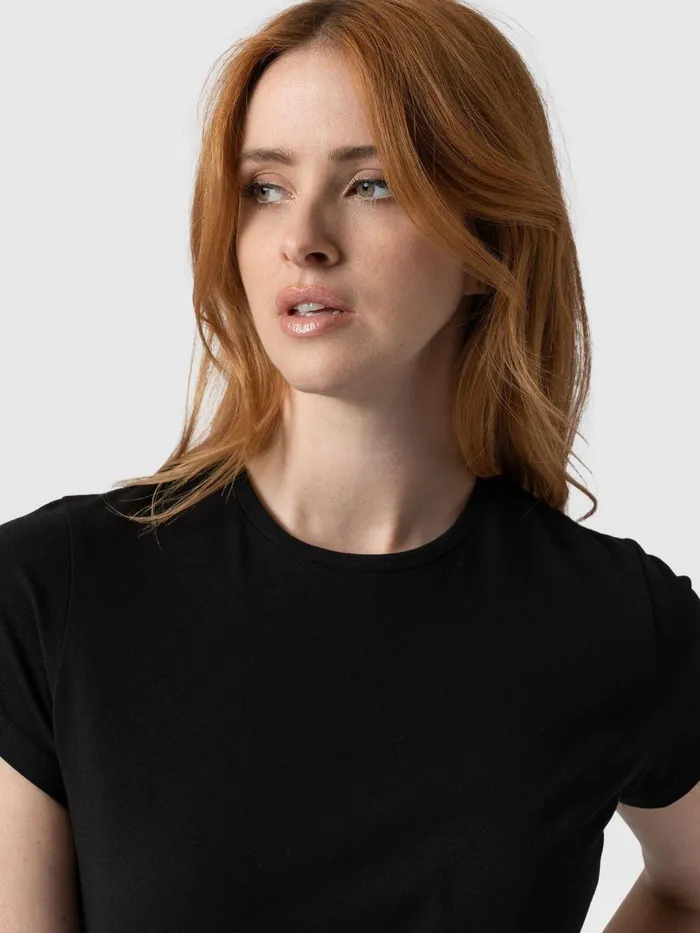 Easy Cotton Tee 8211 Black Black Women Saint And Sofia TShirts and Tanks