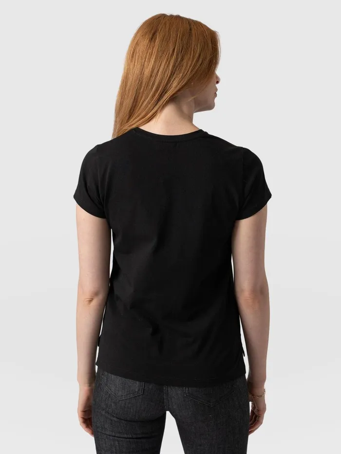Easy Cotton Tee 8211 Black Black Women Saint And Sofia TShirts and Tanks