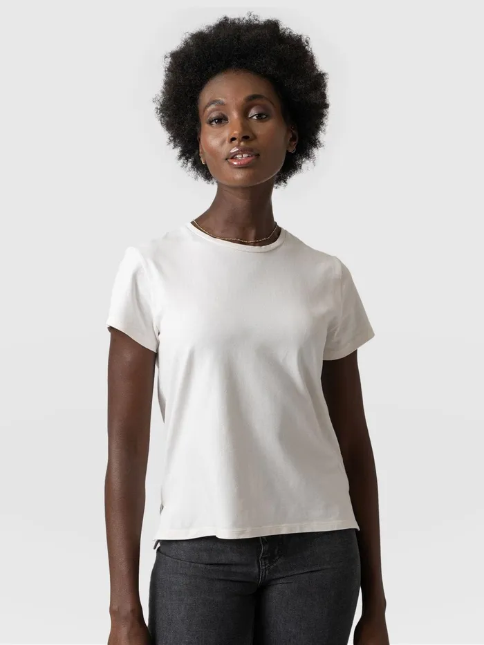 Easy Cotton Tee 8211 Cream Cream Women Saint And Sofia TShirts and Tanks