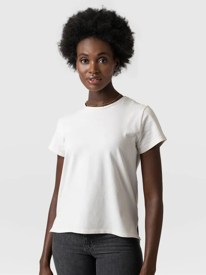 Easy Cotton Tee 8211 Cream Cream Women Saint And Sofia TShirts and Tanks