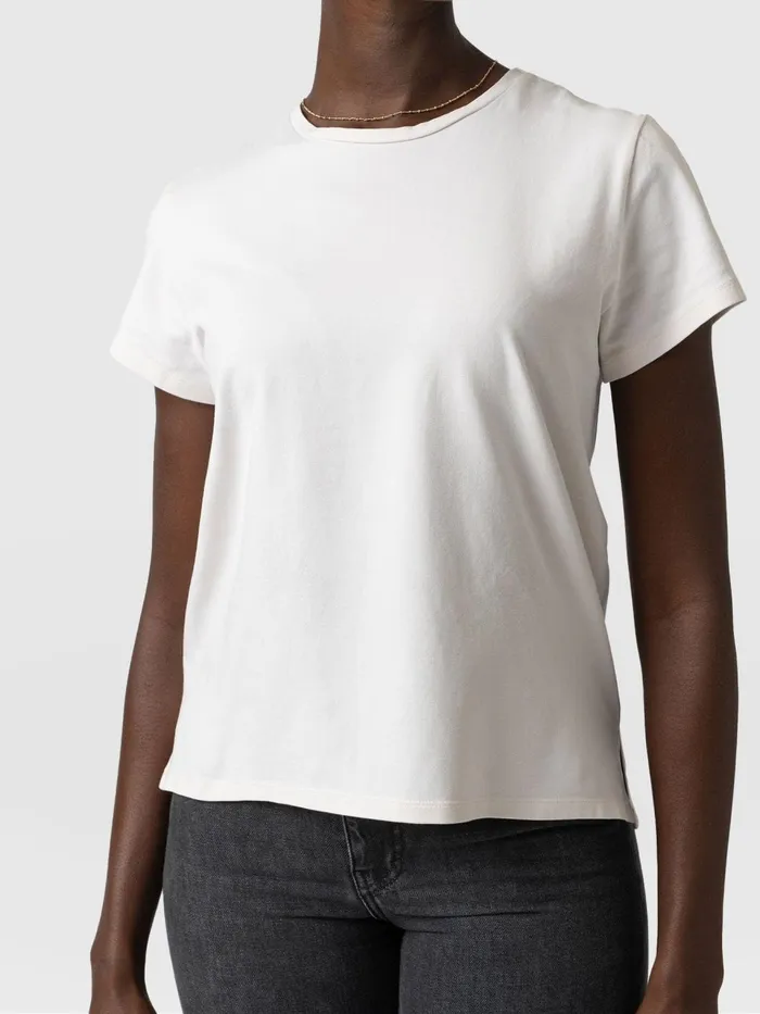 Easy Cotton Tee 8211 Cream Cream Women Saint And Sofia TShirts and Tanks