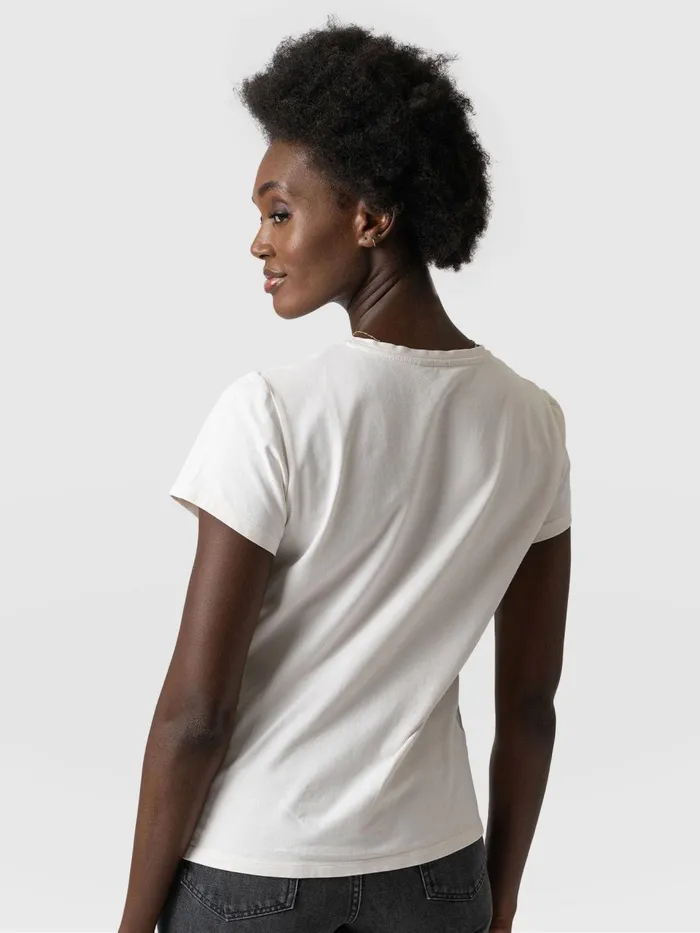 Easy Cotton Tee 8211 Cream Cream Women Saint And Sofia TShirts and Tanks