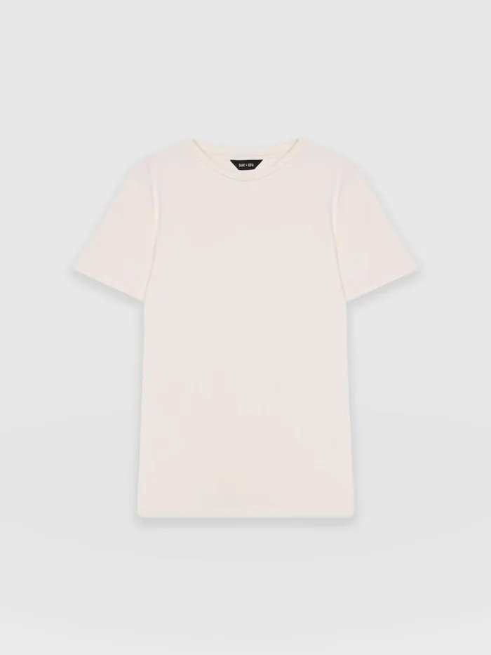 Easy Cotton Tee 8211 Cream Cream Women Saint And Sofia TShirts and Tanks