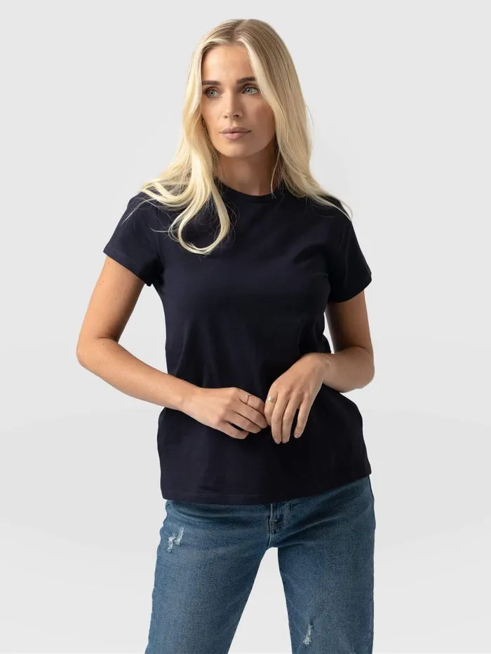 Easy Cotton Tee 8211 Navy Navy Women Saint And Sofia TShirts and Tanks
