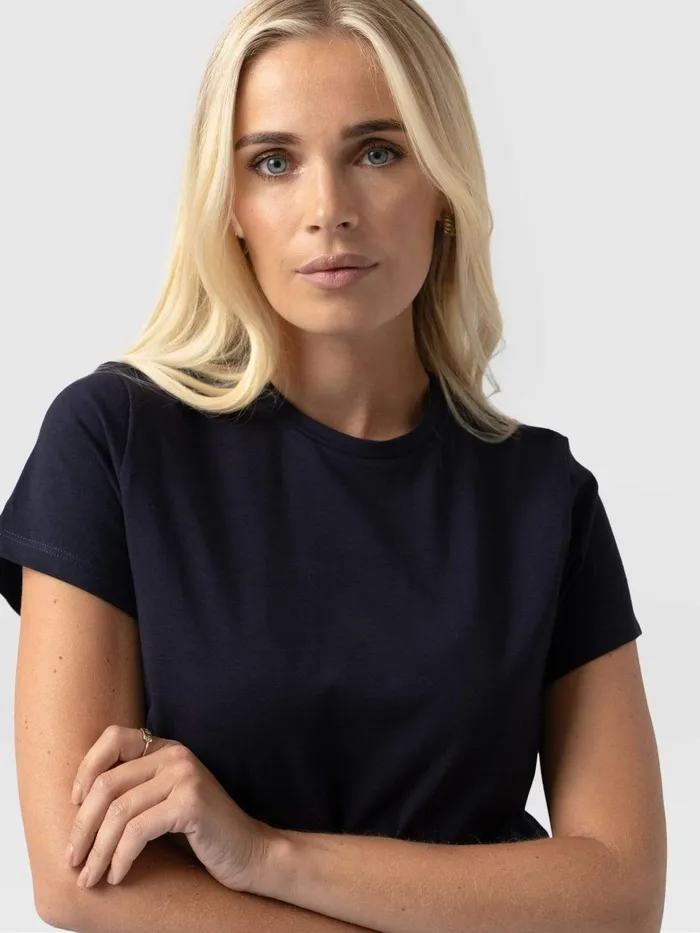 Easy Cotton Tee 8211 Navy Navy Women Saint And Sofia TShirts and Tanks