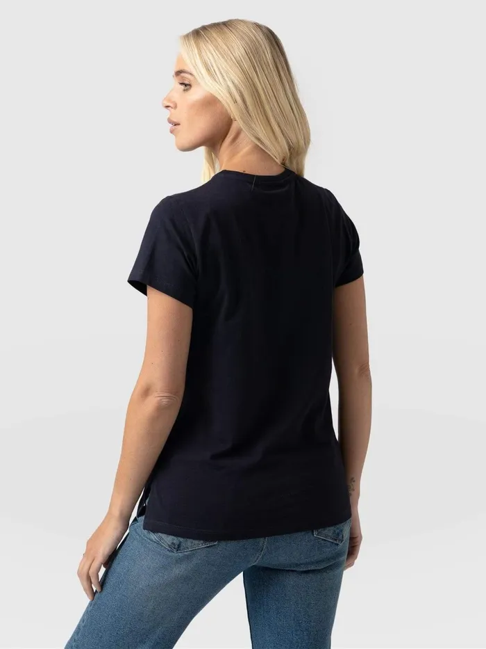 Easy Cotton Tee 8211 Navy Navy Women Saint And Sofia TShirts and Tanks