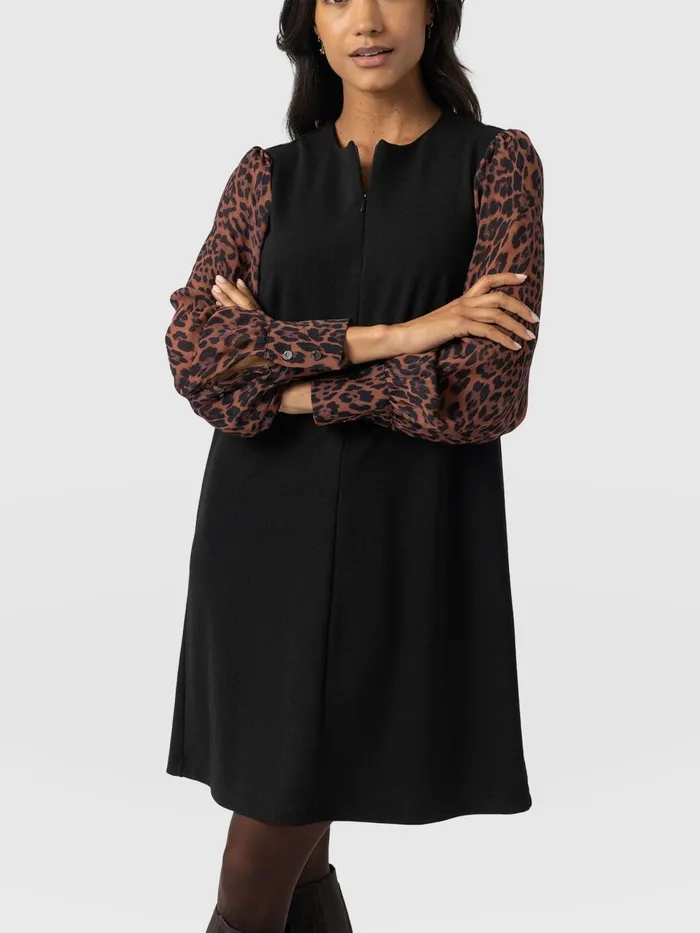 Esme Zip Up Dress 8211 Brown Leopard Brown Leopard Women Saint And Sofia Dresses