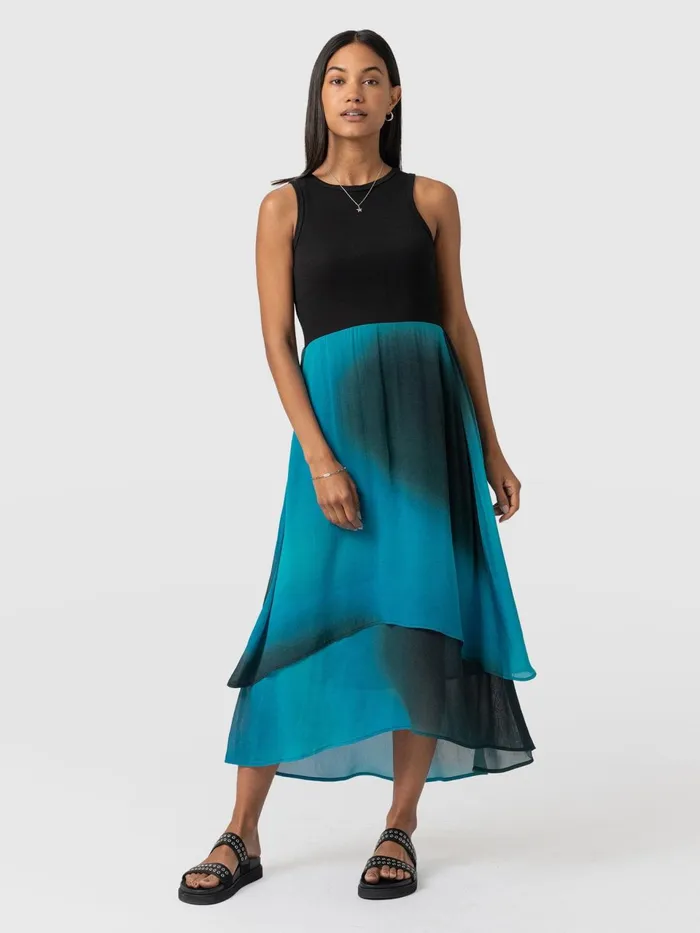Etta Layered Dress 8211 Blue Coral Blue Coral Women Saint And Sofia Dresses