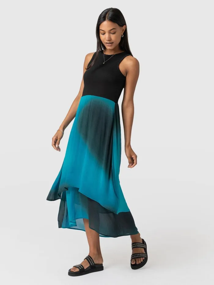 Etta Layered Dress 8211 Blue Coral Blue Coral Women Saint And Sofia Dresses