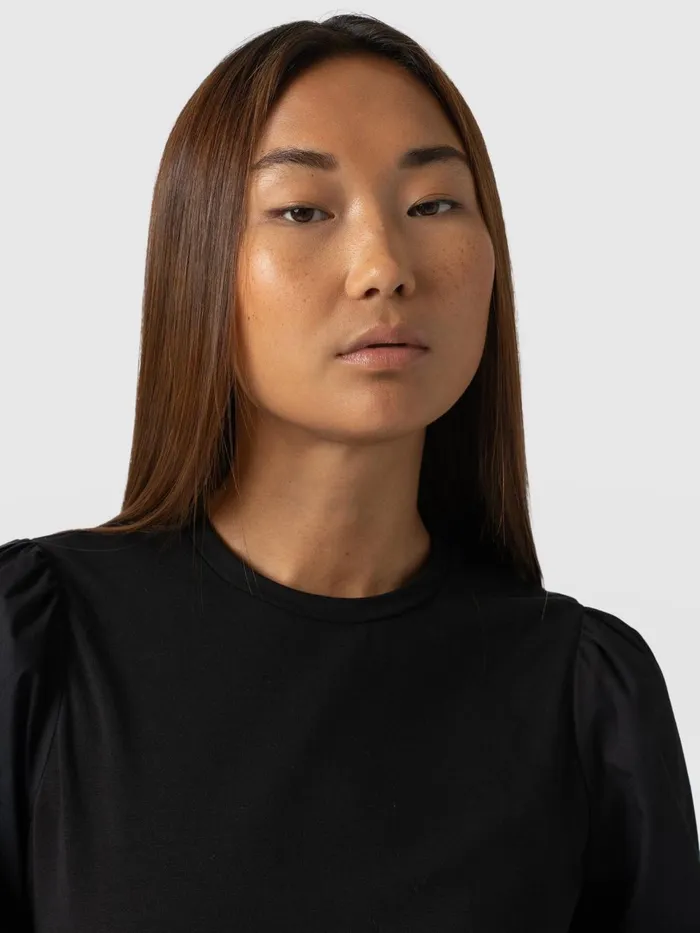 Eva Mock Shirt 8211 Black Black Women Saint And Sofia TShirts and Tanks