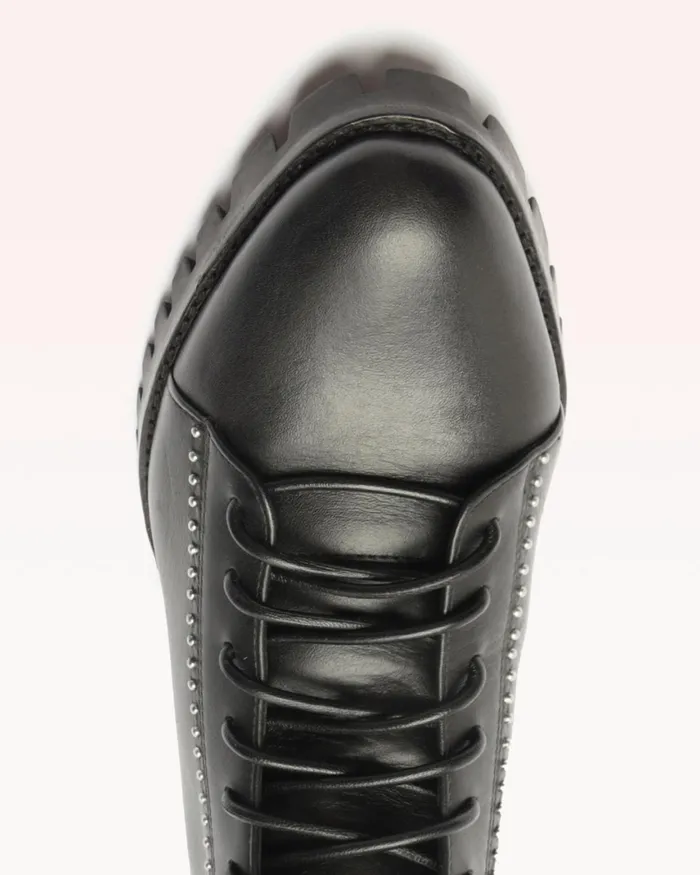 Evelyn Studded Combat Boots 8211 Black Lace Up Booties 8211 Designer Combat Boots Black Women Alexandre Birman Boots