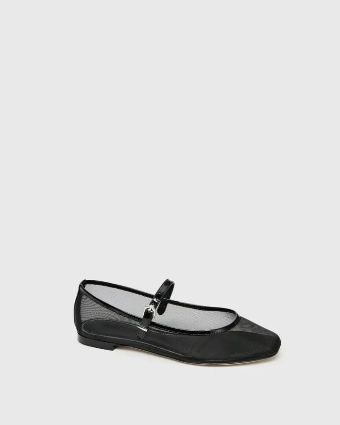 Flats Women PAIGE Josie Flat 8211 Black MeshPatent Leather Flats Women PAIGE Josie Flat 8211 Black MeshPatent Leather