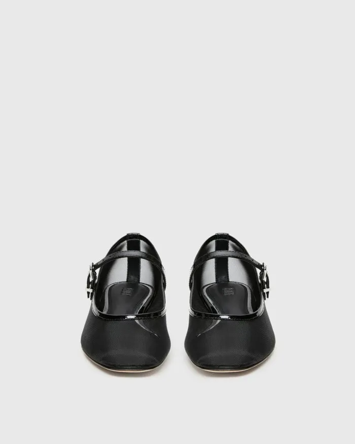 Flats Women PAIGE Josie Flat 8211 Black MeshPatent Leather Flats Women PAIGE Josie Flat 8211 Black MeshPatent Leather