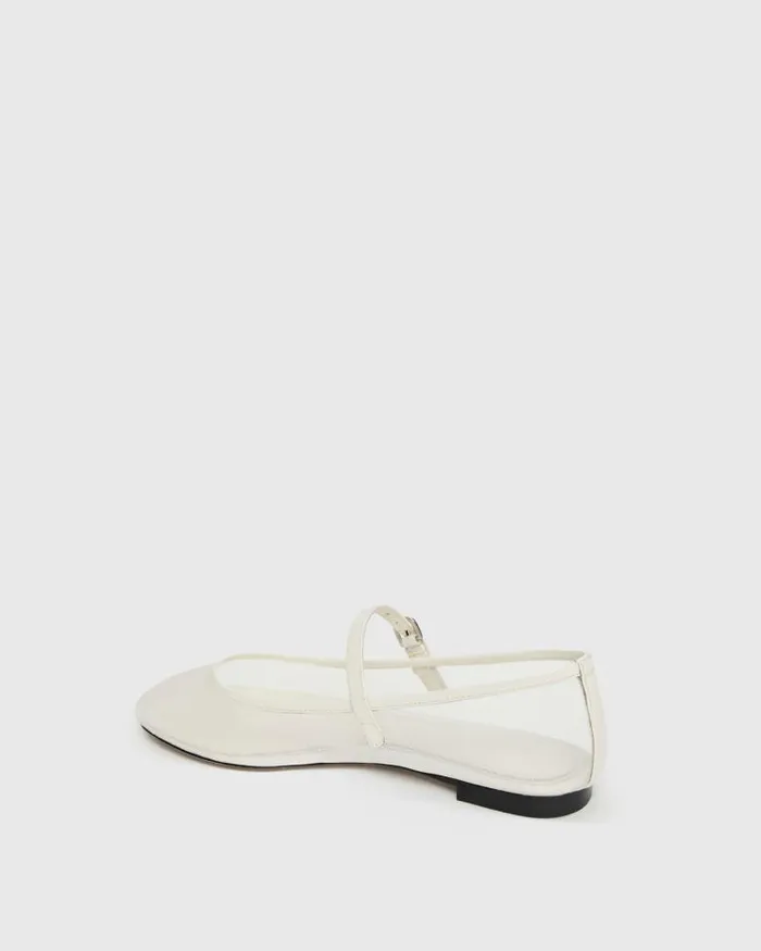 Flats Women PAIGE Josie Flat 8211 Bone MeshPatent Leather Flats Women PAIGE Josie Flat 8211 Bone MeshPatent Leather