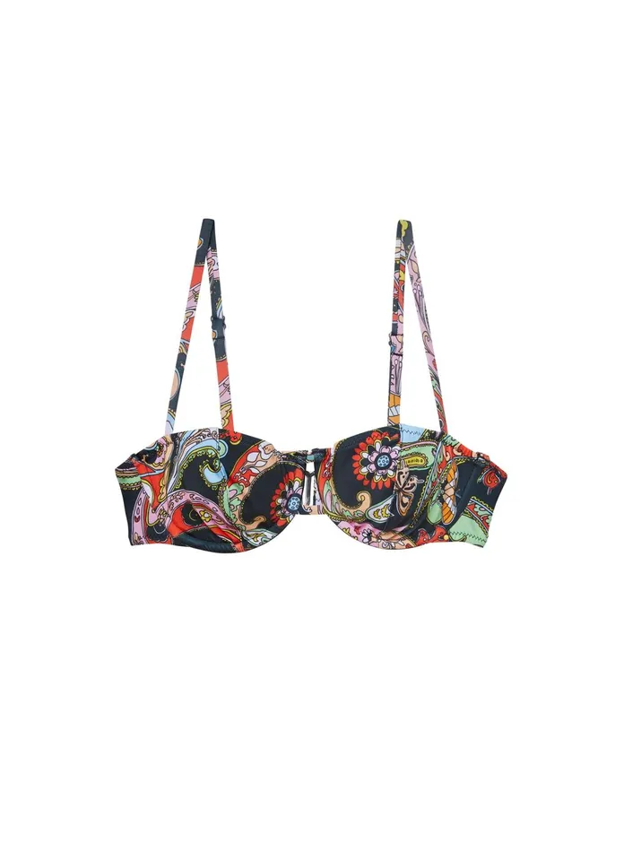 Fleur Du Mal Bikinis Women Balconette Bikini Top Psychedelic Paisley Fleur Du Mal Bikinis Women Balconette Bikini Top Psychedelic Paisley