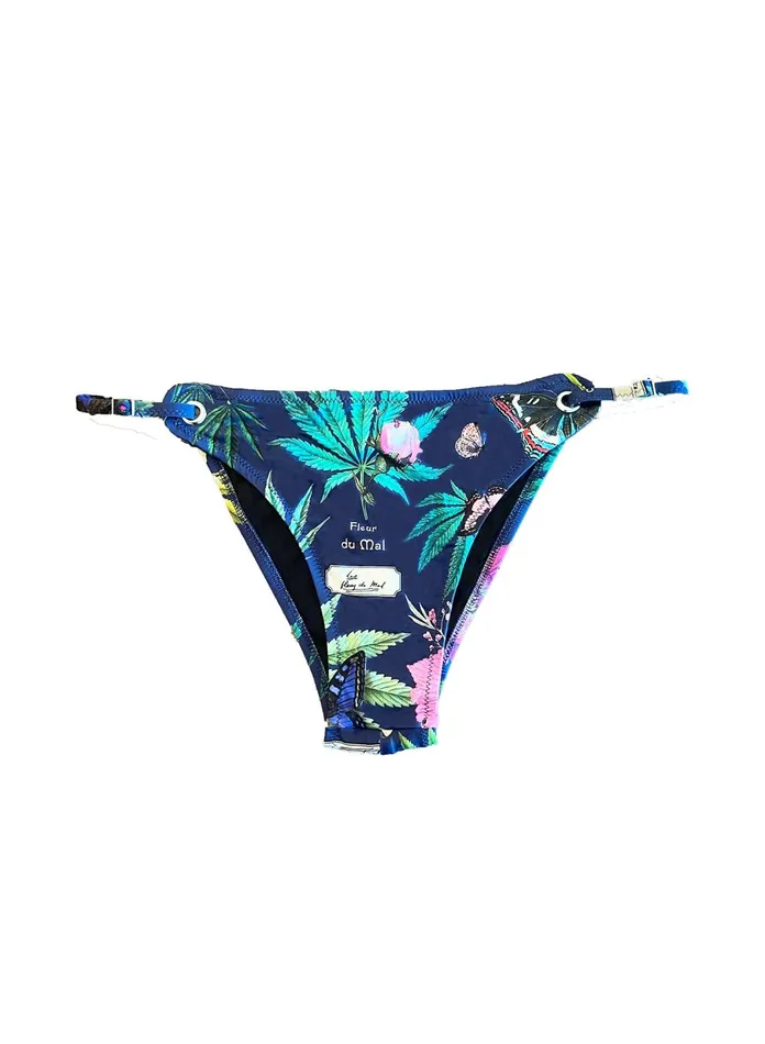 Fleur Du Mal Bikinis Women Botanical Grommet Bikini Bottom Papillon Indigo