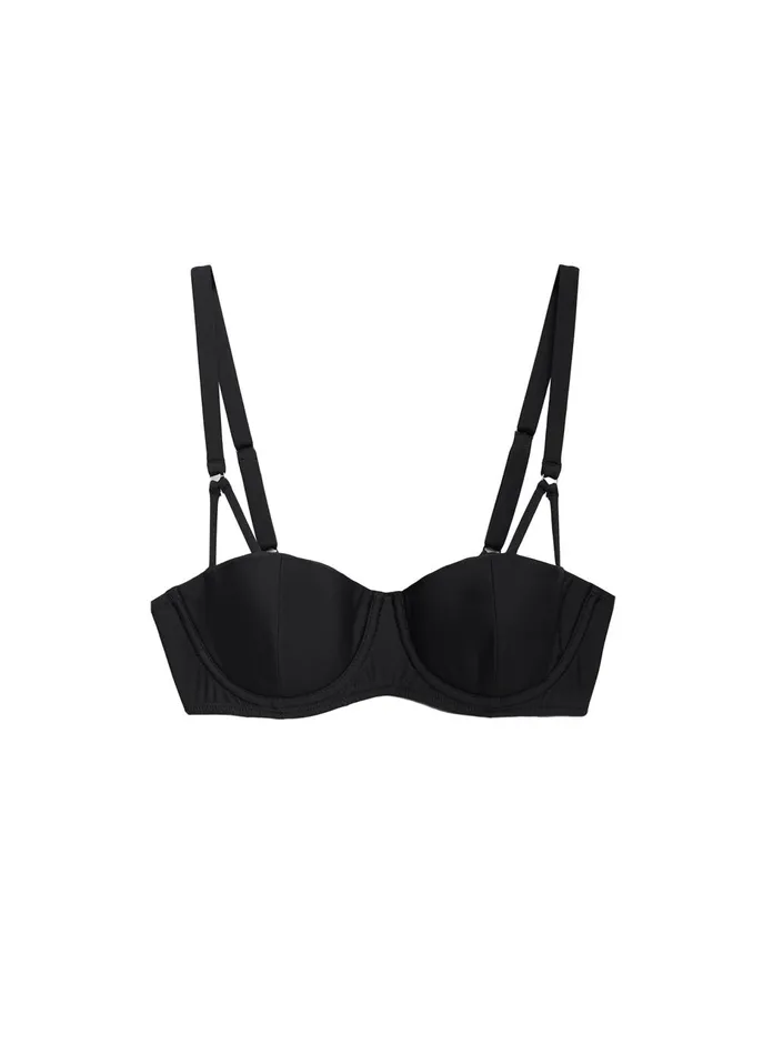 Fleur Du Mal Bikinis Women Cup Sized Swim Top Black Fleur Du Mal Bikinis Women Cup Sized Swim Top Black