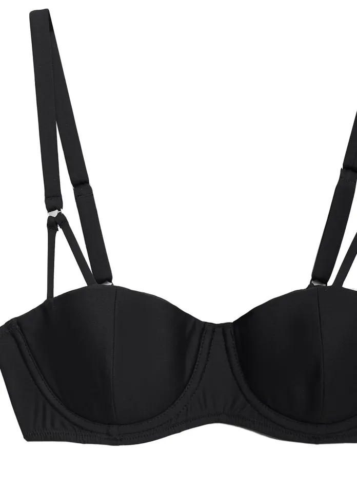 Fleur Du Mal Bikinis Women Cup Sized Swim Top Black Fleur Du Mal Bikinis Women Cup Sized Swim Top Black