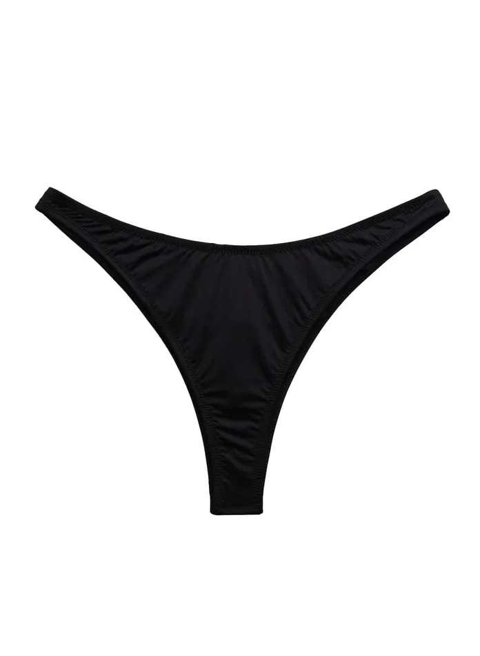 Fleur Du Mal Bikinis Women High Leg Bikini Bottom Black Fleur Du Mal Bikinis Women High Leg Bikini Bottom Black