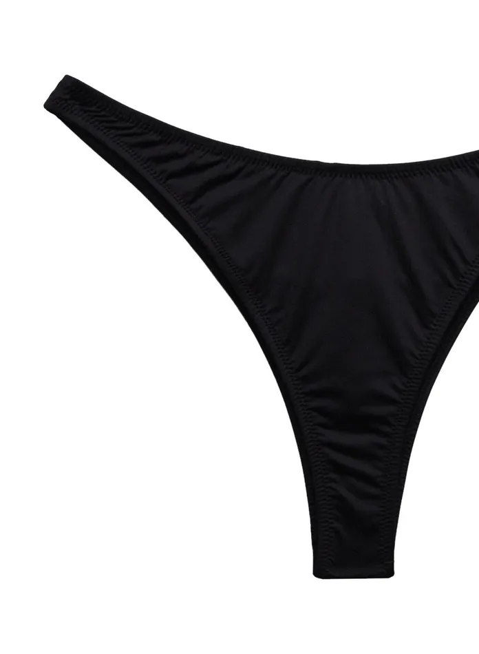 Fleur Du Mal Bikinis Women High Leg Bikini Bottom Black Fleur Du Mal Bikinis Women High Leg Bikini Bottom Black