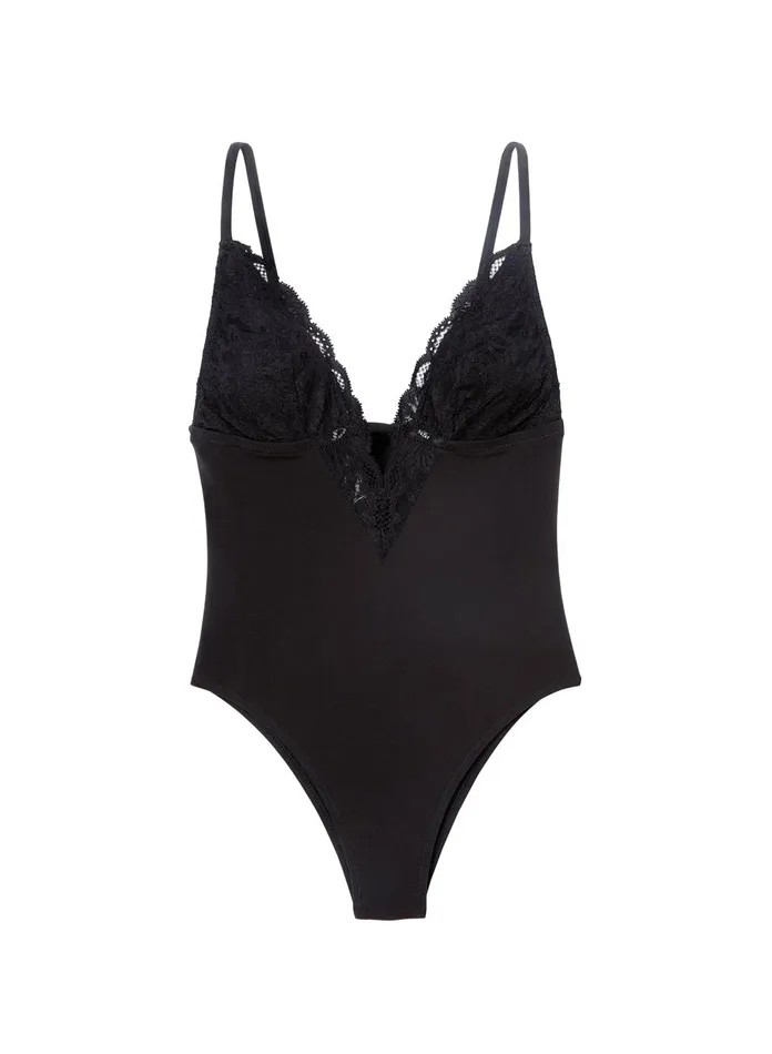 Fleur Du Mal Bodysuits Women Charlotte 3Way Bodysuit Black